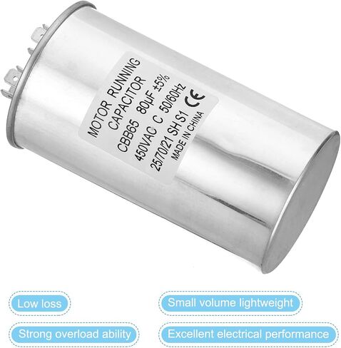 PATIKIL 15uF ±5% 15MDF 450V AC Fan Start Capacitor, CBB65 Circular Run Capacitor for AC Motor Run Air Conditioner Cool Heat Pump Condenser Straight in Saudi Arabia