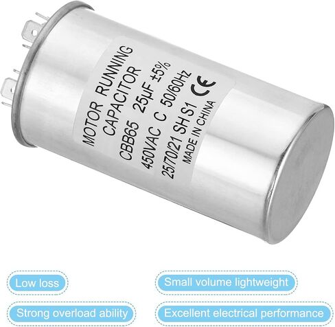 PATIKIL 15uF ±5% 15MDF 450V AC Fan Start Capacitor, CBB65 Circular Run Capacitor for AC Motor Run Air Conditioner Cool Heat Pump Condenser Straight in Saudi Arabia