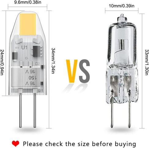 YUIIP No Flicker Led G4 Bulb Bi-Pin Base 2700K لمبة إضاءة بيضاء دافئة، استبدال هالوجين مقاوم للغبار 12 فولت 10 وات (الجيل الثاني من مصباح التيار المتردد/تيار مستمر) للمناظر الطبيعية RV 10 عبوات in Saudi Arabia