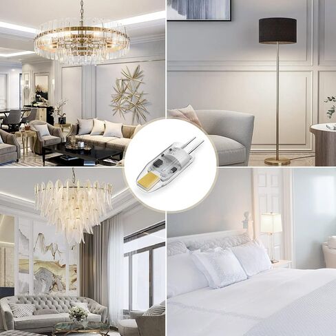 YUIIP No Flicker Led G4 Bulb Bi-Pin Base 2700K لمبة إضاءة بيضاء دافئة، استبدال هالوجين مقاوم للغبار 12 فولت 10 وات (الجيل الثاني من مصباح التيار المتردد/تيار مستمر) للمناظر الطبيعية RV 10 عبوات in Saudi Arabia