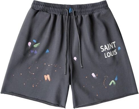 Arnodefrance Men Graphic Printing Shorts Loose-Fitting Casual Athletic Shorts Gym Workout Short in Saudi Arabia