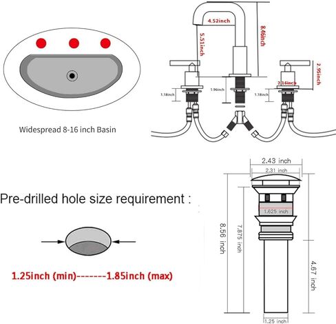2 Handle Bathroom Faucet GGStudy3 Holes 360 Swivel Spout Antique Brass Widespread Bathroom Sink Faucet with Pop Up Drain in Saudi Arabia
