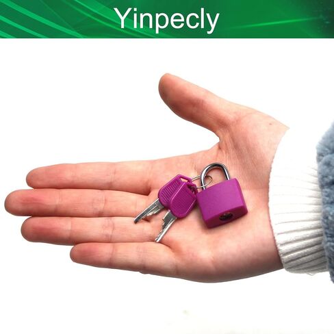 Yinpecly قفل الجسم ABS شل، 22.5 مم أقفال سبائك الزنك ذات مفاتيح على حد سواء قفل علامة خارج تكبل قفل أمان للمنزل، حقائب السفر، صندوق الأدوات الأرجواني 1 قطعة in Saudi Arabia