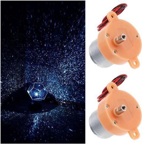 2PCS Small Reduction Motor 3RPM Slow Speed Gear Motor 3-12V DC Slow Speed Low Noise Gear Motor for Projection Lamps Starry Lamps Toys and Handicrafts Orange, BI843_M in Saudi Arabia