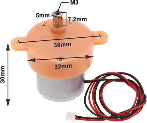 2PCS Small Reduction Motor 3RPM Slow Speed Gear Motor 3-12V DC Slow Speed Low Noise Gear Motor for Projection Lamps Starry Lamps Toys and Handicrafts Orange, BI843_M in Saudi Arabia