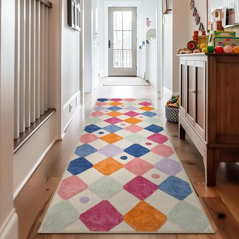 jinchan Area Rug 5x7 Kids Rugs Washable Rug Colorful Trellis Rug Indoor Floor Cover Non Slip Modern Rug Living Room Rug Diamond Carpet Soft Rug for Nursery room Bedroom Dining Room Kitchen Confetti in Kuwait