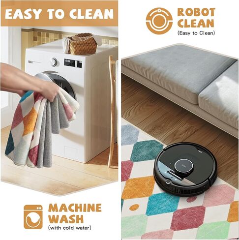 jinchan Area Rug 5x7 Kids Rugs Washable Rug Colorful Trellis Rug Indoor Floor Cover Non Slip Modern Rug Living Room Rug Diamond Carpet Soft Rug for Nursery room Bedroom Dining Room Kitchen Confetti in Kuwait