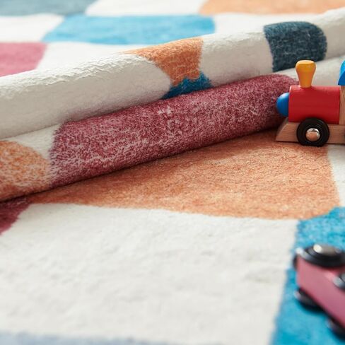 jinchan Area Rug 5x7 Kids Rugs Washable Rug Colorful Trellis Rug Indoor Floor Cover Non Slip Modern Rug Living Room Rug Diamond Carpet Soft Rug for Nursery room Bedroom Dining Room Kitchen Confetti in Kuwait