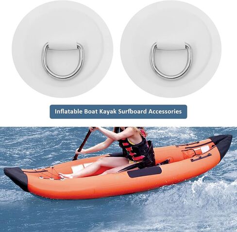 SING F LTD 4PCS D-Ring Patch Kayak D-Ring Pad Paddleboard Accessories for PVC Inflatable Boat Canoe Raft Dinghy Kayak Surfboard No Glue Included 4 Inch in Saudi Arabia