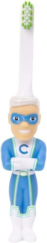 Toothbrush Toys Kids Toothbrush 2-10 Year Old - Captain Cavity Superhero for Kids | Soft Bristles - Gentle on Gums | Large Handle – Easy Grip for Small Hands | Bonus Replaceable Brush Head in Saudi Arabia