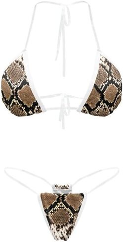 Women's Two Piece Swimsuit Vivid Tiger Print Sexy Brazilian Bikini Set Stripes V Neck Side Tie Knotted Bathing Suit in Saudi Arabia