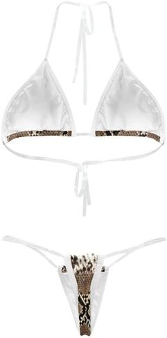 Women's Two Piece Swimsuit Vivid Tiger Print Sexy Brazilian Bikini Set Stripes V Neck Side Tie Knotted Bathing Suit in Saudi Arabia