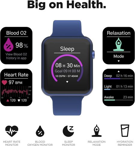 iTouch Air 4 Smartwatch - Fitness Tracker, Heart Rate Monitor, Customizable Watch Face - Activity and Calorie Tracker - 100+ Sports Modes - Bluetooth Connectivity in Saudi Arabia
