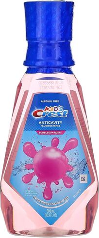 Kid's Crest Anticavity Fluoride Rinse - Bubblegum Rush, 500 ml Mouthwash in Kuwait