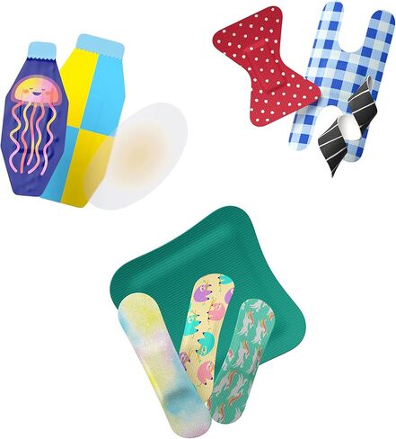 ضمادات ويلي | المجموعة البطولية - شارات الشجاعة | نسيج مرن لاصق، مقاوم للماء، وغروانية مائية | أشكال وأنماط متنوعة للجروح البسيطة والخدوش والجروح | صندوق الإسعافات الأولية - 150 قطعة in Kuwait