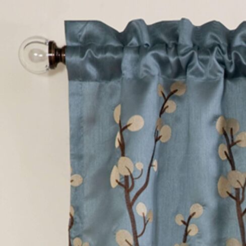 Lush Decor 18-Inch by 84-Inch Cocoa Flower Valance, Blue in Saudi Arabia