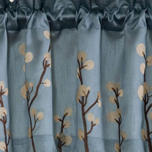 Lush Decor 18-Inch by 84-Inch Cocoa Flower Valance, Blue in Saudi Arabia