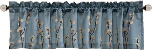 Lush Decor 18-Inch by 84-Inch Cocoa Flower Valance, Blue in Saudi Arabia