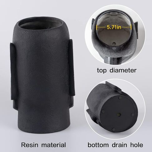 Notakia جزيرة عيد الفصح رئيس موي تمثال زهرة مزهرية وجه الأواني رئيس على شكل ديكور التماثيل المصنوعة من لهجات ديكور المنزل مصنوعة من الراتنج - 10.3 "ارتفاع (أسود كبير) in Kuwait