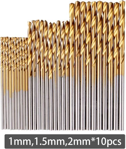 مجموعة لقم الثقب الصغيرة من Wolfride مقاس 1 مم 1.5 مم 2 مم 2.5 مم 3 مم لقم الثقب الصغيرة للخشب والبلاستيك وسبائك الألومنيوم (50 قطعة) in Kuwait