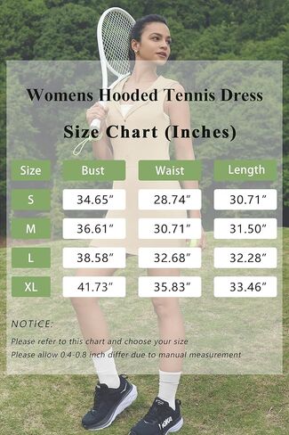 Nirovien فستان تنس نسائي مع شورت قصير بدون أكمام، فستان قصير بغطاء للرأس، فستان للتمرين، نصف سحاب، فساتين جولف (أزرق داكن، M) in Kuwait