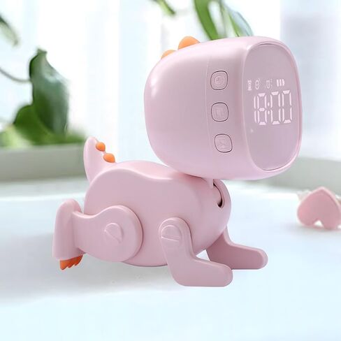 Kids Dinosaur Alarm Clock for Boys and Girls Bedroom, LED Cute Bedside Clock with Digital Display, Children's Sleep Trainer, Ok to Wake Light and Night Light, for Kids(Green) in Saudi Arabia