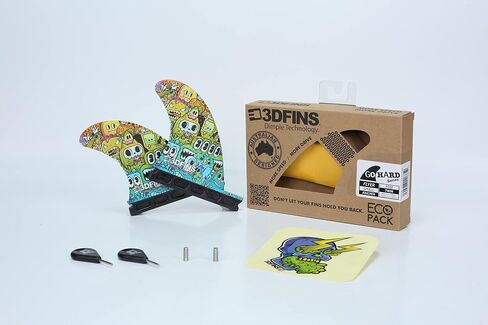 مجموعة مزدوجة من سلسلة 3DFINS Rip Spit - صغيرة - قاعدة مستقبلية - زعانف عالية الأداء لركوب الأمواج - مشط متوسط in Kuwait