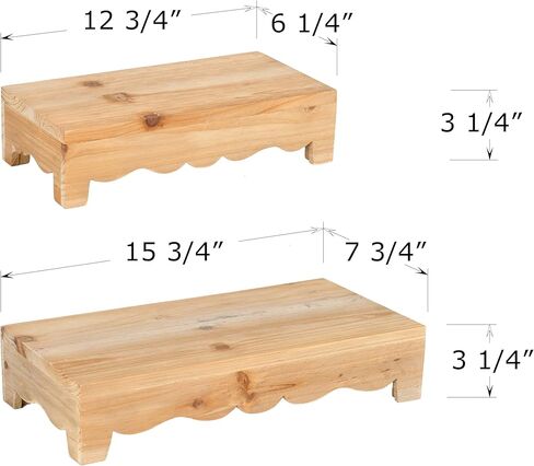 شركة ريد مجموعة مكونة من 2 حامل خشبي ريفي قابل للتكديس مقاس 15.75 بوصة إلى 12.75 بوصة، بني طبيعي in Kuwait