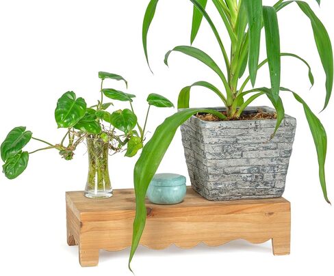 شركة ريد مجموعة مكونة من 2 حامل خشبي ريفي قابل للتكديس مقاس 15.75 بوصة إلى 12.75 بوصة، بني طبيعي in Kuwait