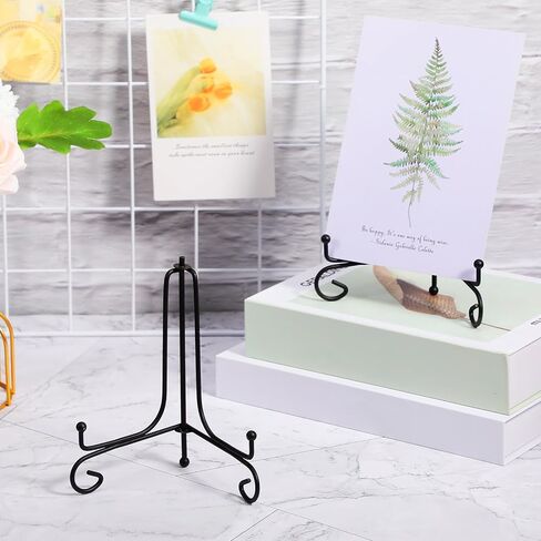 10 Pack Iron Plate Stands for Display, Plate Holder Display Stand, Easel Stands for Photo, Picture Frame, Decorative Plate, Dish, Book and Tabletop Art (Black, 6 Inch) in Saudi Arabia