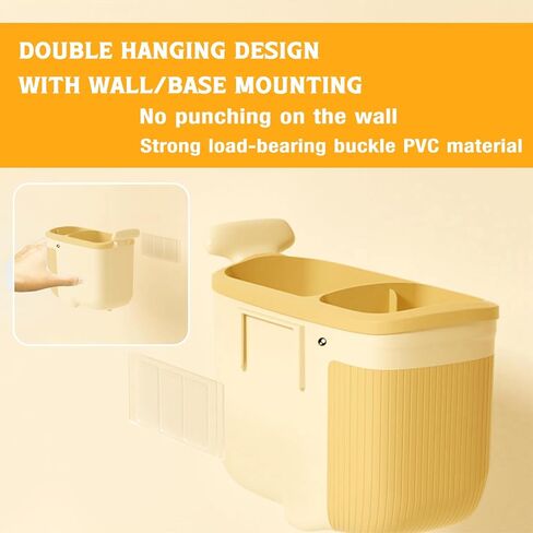 مجموعة فرشاة المرحاض وحامل، فرشاة تنظيف وعاء المرحاض وموزع الصابون، مظهر لطيف، قطعتين بتصميم فريد من نوعه، فرشاة تنظيف الحمام المريحة، حامل قائم على الأرض ومثبت على الحائط in Kuwait