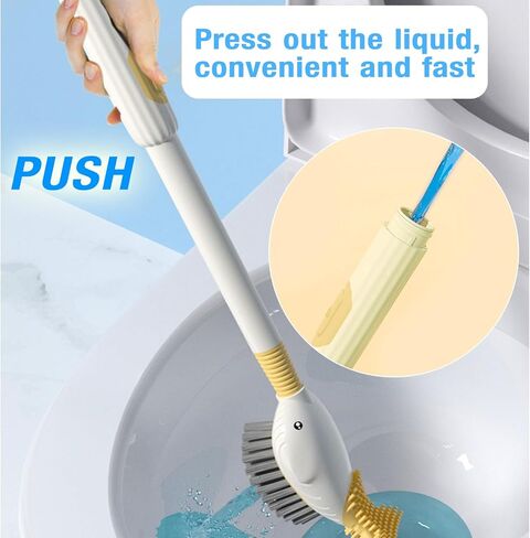 مجموعة فرشاة المرحاض وحامل، فرشاة تنظيف وعاء المرحاض وموزع الصابون، مظهر لطيف، قطعتين بتصميم فريد من نوعه، فرشاة تنظيف الحمام المريحة، حامل قائم على الأرض ومثبت على الحائط in Kuwait