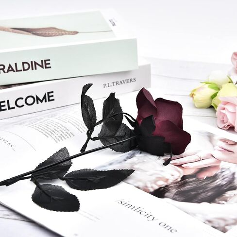 Artflower 10 حزمة الحرير الاصطناعي باقة الداليا مع الجذعية الطويلة، 16 "النبيذ الأحمر وهمية زهرة الزهور ترتيبات الزفاف باقة الزفاف لعيد الهالوين مهرجان الحصاد الجدول المركزية ديكور المنزل in Saudi Arabia