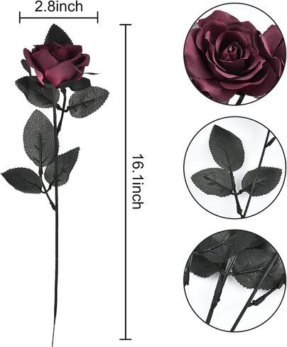 Artflower 10 حزمة الحرير الاصطناعي باقة الداليا مع الجذعية الطويلة، 16 "النبيذ الأحمر وهمية زهرة الزهور ترتيبات الزفاف باقة الزفاف لعيد الهالوين مهرجان الحصاد الجدول المركزية ديكور المنزل in Saudi Arabia