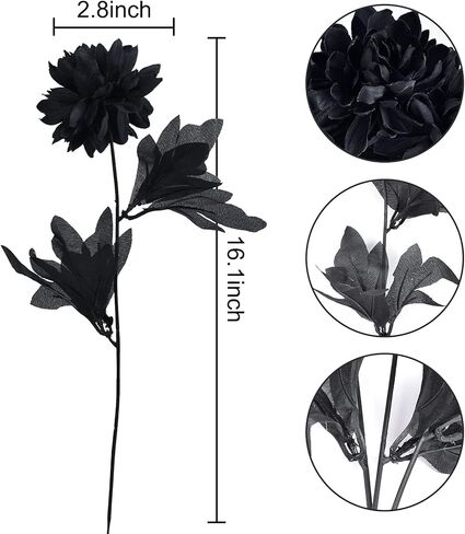 Artflower 10 حزمة الحرير الاصطناعي باقة الداليا مع الجذعية الطويلة، 16 "النبيذ الأحمر وهمية زهرة الزهور ترتيبات الزفاف باقة الزفاف لعيد الهالوين مهرجان الحصاد الجدول المركزية ديكور المنزل in Kuwait