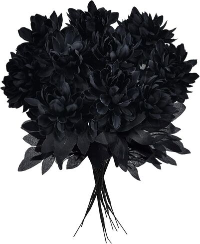 Artflower 10 حزمة الحرير الاصطناعي باقة الداليا مع الجذعية الطويلة، 16 "النبيذ الأحمر وهمية زهرة الزهور ترتيبات الزفاف باقة الزفاف لعيد الهالوين مهرجان الحصاد الجدول المركزية ديكور المنزل in Kuwait