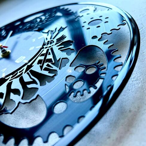 ساعة حائط من الفينيل على شكل بومة Steampunk مع تروس ميكانيكية مزخرفة، ديكورات فنية لغرفة المنزل بطابع عتيق - فكرة مجموعة هدايا ديكور لآلية هيكل عظمي لمحبي الأثاث القوطي القديم باللون الأسود in Saudi Arabia