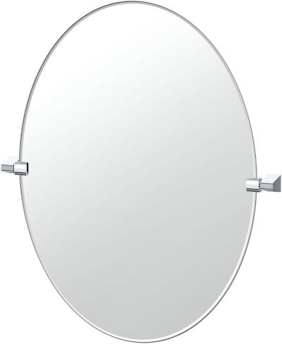 Gatco 5659LG A-Line Frameless Oval Mirror, 32 Inch, Chrome in Saudi Arabia