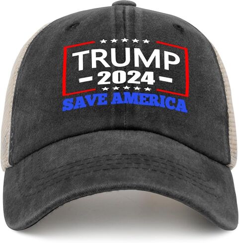 Trump 2024 Save America Baseball Cap American Hat AllBlack Men's Hats Gifts for Dad Cool Hat in Saudi Arabia