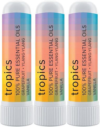 MOXE Tropics Nasal Stick Caribbean Escape + Tropical Scents | Grapefruit, Ylang Ylang, & Vanilla Oil | Summer, Beach, Relaxing Aromatherapy with 100% Pure Essential Oils, Made in USA (3 Pack) in Saudi Arabia