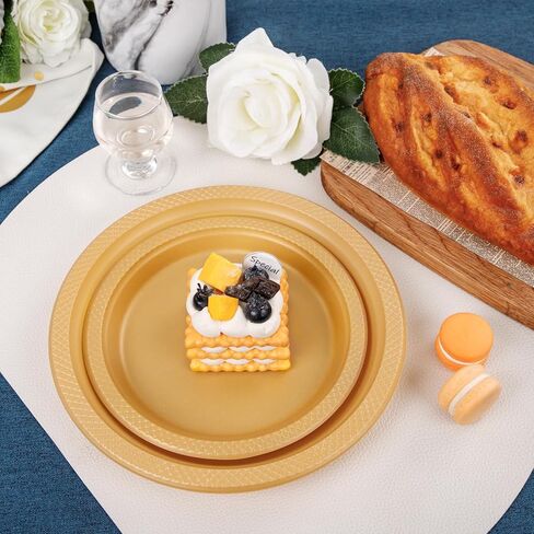 WELLIFE 120Pcs Black Plastic Plates - Black Plates Disposable for Party, Include 60PCS 9inch Black Dinner Plates and 60PCS 7inch Black Dessert/Salad Plates, Black Party Supplies & Plastic Party Plates in Kuwait