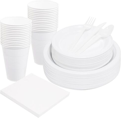 WELLIFE 120Pcs Black Plastic Plates - Black Plates Disposable for Party, Include 60PCS 9inch Black Dinner Plates and 60PCS 7inch Black Dessert/Salad Plates, Black Party Supplies & Plastic Party Plates in Saudi Arabia
