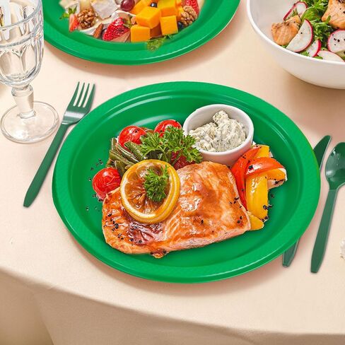 WELLIFE 120Pcs Black Plastic Plates - Black Plates Disposable for Party, Include 60PCS 9inch Black Dinner Plates and 60PCS 7inch Black Dessert/Salad Plates, Black Party Supplies & Plastic Party Plates in Saudi Arabia