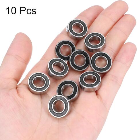 uxcell 10pcs 688-2RS Bearing 8x16x5mm, Chrome Steel Double Rubber Seals Miniature Bearing, Lubricated Deep Groove Ball Bearings, P6 (ABEC 3) in Saudi Arabia