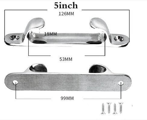 NRC&XRC 4/5/6inch Boat Cleat Line Straight Bow Chock Silver Marine Stainless Steel 316 Boat Dock Cleat Chock Accessories Straight Cable Guide,Free fastener in Saudi Arabia