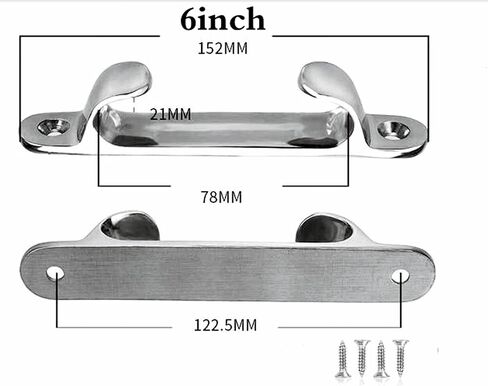 NRC&XRC 4/5/6inch Boat Cleat Line Straight Bow Chock Silver Marine Stainless Steel 316 Boat Dock Cleat Chock Accessories Straight Cable Guide,Free fastener in Saudi Arabia