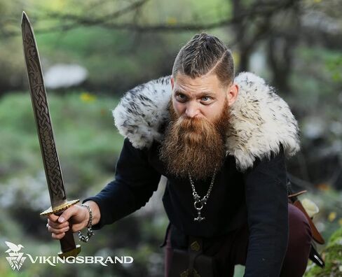 سيف فايكينج براند مع غمد من الجلد الطبيعي - مصنوع يدويًا من الفولاذ 5160 - سيف أصلي من العصور الوسطى in Kuwait