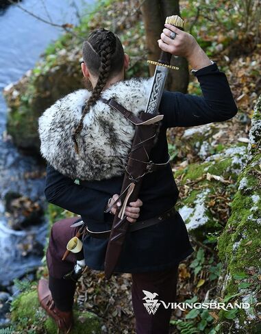 سيف فايكينج براند مع غمد من الجلد الطبيعي - مصنوع يدويًا من الفولاذ 5160 - سيف أصلي من العصور الوسطى in Kuwait