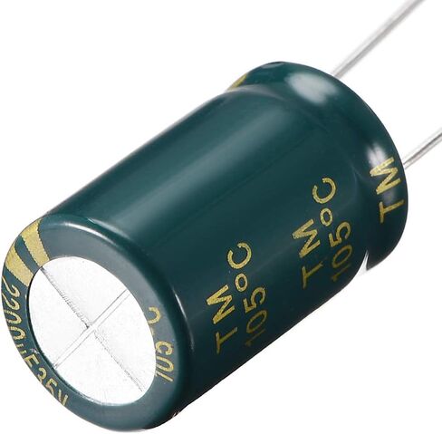 uxcell Aluminum Radial Electrolytic Capacitor Low ESR Green with 2200UF 35V 105 Celsius Life 3000H 16 x 26 mm High Ripple Current,Low Impedance 8pcs in Saudi Arabia