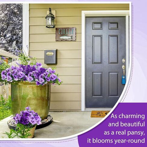 XunYee 12 Bundles Artificial Pansies for Outdoors Faux Silk Outdoor Flowers UV Resistant Outdoor Fake Pansies for Planter Pot Floral Home Decor Indoor Garden Porch Patio (Red) in Saudi Arabia
